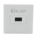 COOLCOLD Single HDMI Wall Plate, HDMI Socket Plug Insert Jack Outlet Panel Mount Support 4K 60Hz HDR 1080P 3D Ethernet Built in High Speed Cable Extension Coupler for Projector &amp; Home Theater (White)