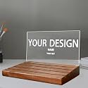 CoolGift Mart Customized Challenge Coin Display, Light up Coin Holder American Flag with Warm White Color Light, 4 Row Holder Wooden Rack Gift for Military Army for Him Father