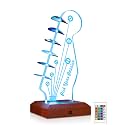 CoolGift Mart Guitar Accessories, Light Up Guitar Pick Holder, 16-Color Changing Acrylic &amp; Wood Guitar Headstock Display for Picks, Gift for Guitarists Musician