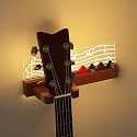 CoolGift Mart LED Guitar Wall Mount Stand with Picks Holder - Solid Wood &amp; Acrylic USB-Powered Guitar Accessories as Decor - Gift for Men, Guitar Players, Music Lovers (for Acoustic, Electric Bass, Ukulele)