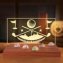 CoolGift Mart Light Up Golf Ball Marker Display, Wooden Acrylic Accessories with Warm White Color Lights USB Powered, Desk Decor, Gift for Golfers