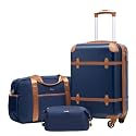 Coolife Luggage Set, PC Hardside, TSA Lock, 3-Piece, Navy(DB/TB/20)