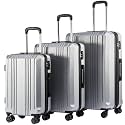 Coolife PC+ABS Hardshell Luggage, TSA Lock, Spinner Wheels, 3-Piece Set