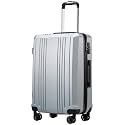Coolife PC+ABS Hardshell Luggage, TSA Lock, Spinner Wheels, 28in Expandable