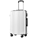 Coolife PC+ABS Hardshell Luggage, TSA Lock, Spinner Wheels, 24in Checked
