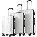 Coolife PC+ABS Hardshell Luggage, TSA Lock, Spinner Wheels, 3-Piece Set