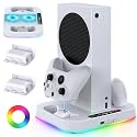 Cooling Stand for Xbox Series S Console with 15 Light Modes, Dual Fast