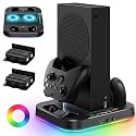 Cooling Stand for Xbox Series S Console with 15 Light Modes, Dual Fast