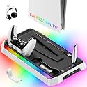 PS5 Cooling Station for PS5/Slim/Pro Disc Digital Console, PS5 Stand Cooling Fan Station with RGB Lights &amp; 3 Level Fan, PS5-Controller Charger, PS5-Accessories with 3 USB Ports, Headset Holder
