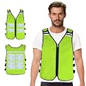 Cooling Vest with 32 Ice Packs, Reflective Ice Jacket for Hot Weather
