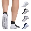 CoolMate Mens Grip Socks, Non Slip Athletic Socks for Pilates, Yoga