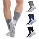 CoolMate Mens Grip Socks, Non Slip Athletic Socks for Pilates, Yoga