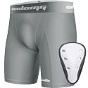 COOLOMG Mens Compression Shorts with Cup Baseball Football