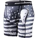 COOLOMG Mens Compression Shorts with Cup Baseball Football
