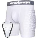 COOLOMG Youth Boys Sliding Shorts with Athletic Cup Baseball