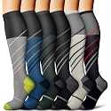 COOLOVER Copper Compression Socks for Women and Men(6 Pairs)-Best Support for Running, Athletic, Travel