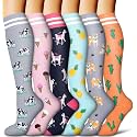 COOLOVER Copper Compression Socks for Women and Men(6 Pairs)-Best Support for Running, Athletic, Travel