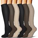 COOLOVER Copper Compression Socks for Women and Men(6 Pairs)-Best Support for Running, Athletic, Travel