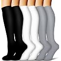 COOLOVER Copper Compression Socks for Women and Men(6 Pairs)-Best Support for Running, Athletic, Travel
