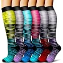 COOLOVER Copper Compression Socks for Women and Men(6 Pairs)-Best Support for Running, Athletic, Travel