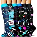 COOLOVER Copper Compression Socks for Women and Men(6 Pairs)-Best Support for Running, Athletic, Travel