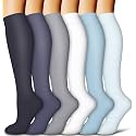 COOLOVER Copper Compression Socks for Women and Men(6 Pairs)-Best Support for Running, Athletic, Travel