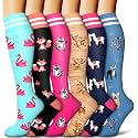 COOLOVER Copper Compression Socks for Women and Men(6 Pairs)-Best Support for Running, Athletic, Travel