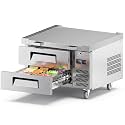 Coolski 36”W Chef Base Refrigerator, 2 Drawers Refrigerated Commercial Refrigerator with 8 Pans, 33-41℉ Stainless Steel Refrigerator for Restaurant, Bar, Garage