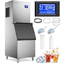 Coolski Commercial Ice Machine 450LBS/24H, Cubes Ice Maker with Storage Bin