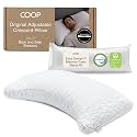 Coop Home Goods Original Crescent Adjustable Pillow, King Bed Pillows for Shoulder, Neck &amp; Head Support, Crescent Foam Pillows - Medium Firm for Back &amp; Side Sleeper, CertiPUR-US/GREENGUARD Gold