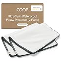 Coop Home Goods Ultra-Tech Pillow Protector for Memory Foam Pillows, Waterproof, Pack of 2 King Size Pillow Covers, Oeko-Tex Certified, Breathable, Zippered Covers, Machine Washable