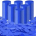 Coopay 1000 Pieces 1 Inch Bingo Chips Bulk, Bingo Markers for Math Practice, Plastic Learning Counters Disks Counting Discs and Poker Chips Game Tokens Kids Reward (Blue)