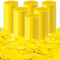 Coopay 1000 Pieces 1 Inch Bingo Chips Bulk, Bingo Markers for Math Practice, Plastic Learning Counters Disks Counting Discs and Poker Chips Game Tokens Kids Reward (Yellow)