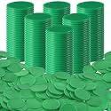 Coopay 1000 Pieces 1 Inch Bingo Chips Bulk, Bingo Markers for Math Practice, Plastic Learning Counters Disks Counting Discs and Poker Chips Game Tokens Kids Reward (Green)