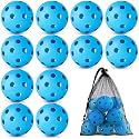 Coopay 12/50/100 Pack Plastic Baseballs Practice Training Balls Lightweight Hollow Softballs with a Drawstring Bag for Hitting Pitching Batting Training Indoor Outdoor Sport