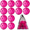 Coopay 12/50/100 Pack Plastic Baseballs Practice Training Balls Lightweight Hollow Softballs with a Drawstring Bag for Hitting Pitching Batting Training Indoor Outdoor Sport