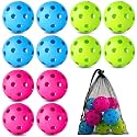 Coopay 12/50/100 Pack Plastic Baseballs Practice Training Balls Lightweight Hollow Softballs with a Drawstring Bag for Hitting Pitching Batting Training Indoor Outdoor Sport