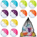 Coopay 12/50/100 Pack Plastic Baseballs Practice Training Balls Lightweight Hollow Softballs with a Drawstring Bag for Hitting Pitching Batting Training Indoor Outdoor Sport