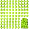 Coopay 12/50/100 Pack Plastic Baseballs Practice Training Balls Lightweight Hollow Softballs with a Drawstring Bag for Hitting Pitching Batting Training Indoor Outdoor Sport