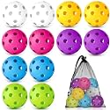 Coopay 12/50/100 Pack Plastic Baseballs Practice Training Balls Lightweight Hollow Softballs with a Drawstring Bag for Hitting Pitching Batting Training Indoor Outdoor Sport