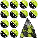 Coopay 12/50/100 Pack Plastic Baseballs Practice Training Balls Lightweight Hollow Softballs with a Drawstring Bag for Hitting Pitching Batting Training Indoor Outdoor Sport
