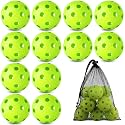 Coopay 12/50/100 Pack Plastic Baseballs Practice Training Balls Lightweight Hollow Softballs with a Drawstring Bag for Hitting Pitching Batting Training Indoor Outdoor Sport