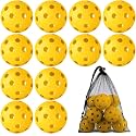 Coopay 12/50/100 Pack Plastic Baseballs Practice Training Balls Lightweight Hollow Softballs with a Drawstring Bag for Hitting Pitching Batting Training Indoor Outdoor Sport
