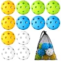 Coopay 12/50/100 Pack Plastic Baseballs Practice Training Balls Lightweight Hollow Softballs with a Drawstring Bag for Hitting Pitching Batting Training Indoor Outdoor Sport