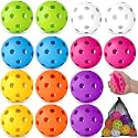 Coopay 14/48 Pack Practice Baseball Softball, Plastic Training Balls Lightweight Hollow Limited Flight Softballs for Hitting, Pitching, Batting Training Indoor Outdoor Use