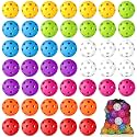 Coopay 14/48 Pack Practice Baseball Softball, Plastic Training Balls Lightweight Hollow Limited Flight Softballs for Hitting, Pitching, Batting Training Indoor Outdoor Use