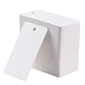 Coopay 200 Pieces Earring Display Card Earring Card Holder Blank Kraft Paper Tags for DIY Ear Studs and Jewelry, 3.5 x 2 Inches (White)