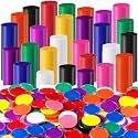 Coopay 5000 Pieces 1 Inch Bingo Chips Bulk, 10 Colors Bingo Markers for Math Practice, Plastic Learning Counters Disks Counting Discs and Poker Chips Game Tokens Kids Reward