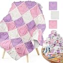 Coopay Crochet Kit for Beginners, 3D Heart Granny Square Blanket Kit, Set A
