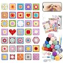 Coopay Crochet Kit for Beginners, Granny Square Crochet Kit W/50 Designs